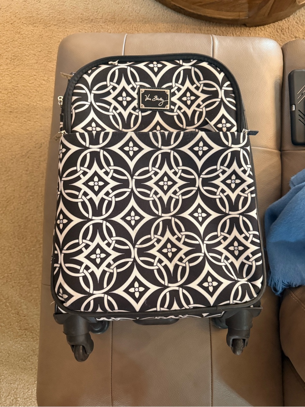 Vera Bradley Black & White Geometric Rolling Carry-On
